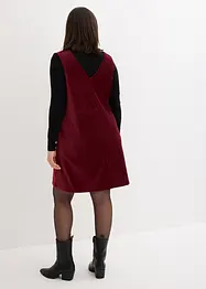 Robe salopette en jersey velours côtelé, longueur genou, bonprix