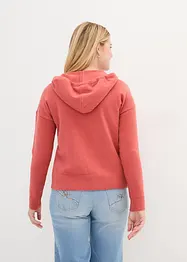 Strick-Pullover mit V-Ausschnitt und Kapuze, bonprix