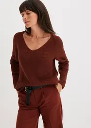 Pull côtelé en coton, bonprix