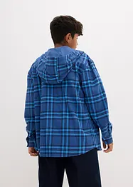 Jungen Flanell-Langarmhemd mit Kapuze, bonprix