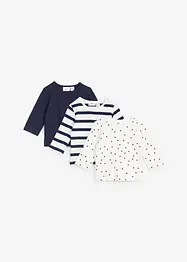 Baby Langarmshirt aus gerippter Bio-Baumwolle (3er Pack), bonprix