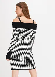 Robe en maille à encolure Bardot, bonprix