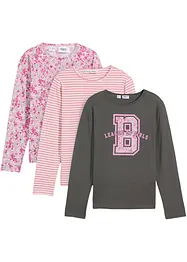 Langarmshirt aus reiner Bio-Baumwolle (3er Pack), bonprix