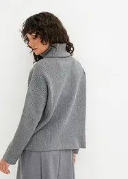 Pull col roulé en maille côtelée, bonprix