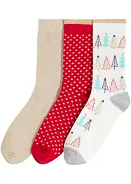 Socken mit Glitzergarn mit Bio-Baumwolle (3er Pack), bonprix