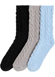 Kuschelsocken mit Chenille mit recyceltem Polyester (3er Pack)​, bonprix