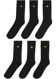 Thermo Socken mit Stickerei und Bio-Baumwolle (6er Pack), bonprix