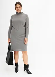 Meliertes Jerseykleid mit Stehkragen, bonprix