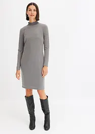 Meliertes Jerseykleid mit Stehkragen, bonprix