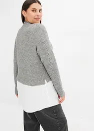 Pullover mit Bluseneinsatz, bonprix