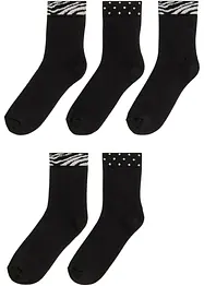 Chaussettes mi-hautes thermiques en coton majoritaire (5 paires), bonprix