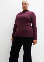 Basic Pullover mit Stehkragen mit recycelter Baumwolle, bonprix