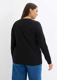 Lot de 2 T-shirts manches longues en coton extensible, bonprix