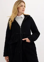 Manteau en velours côtelé avec capuche doublée peluche, bonprix