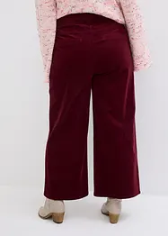 Pantalon en velours côtelé, taille haute élastiquée, bonprix