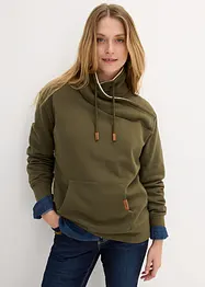 Sweatshirt, Schalkragen mit Kuschelfleece, bonprix