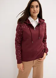 Kapuzensweatshirt mit Reißverschluss aus reiner Baumwolle, bonprix