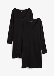 Jerseykleid mit V-Ausschnitt (2er Pack), bonprix