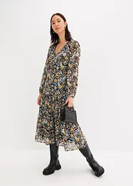 Robe en crêpe à volants, bonprix