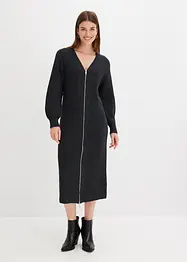 Geripptes Strickkleid mit Reißverschluss, bonprix