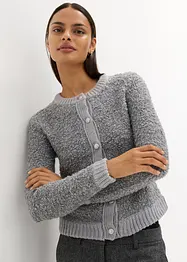 Kurze Bouclé-Strickjacke aus Wolle, bonprix