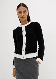 Kurze Bouclé-Strickjacke aus Wolle, bonprix