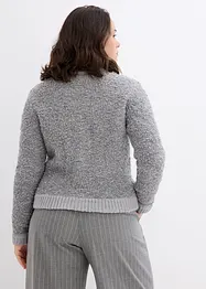 Kurze Bouclé-Strickjacke aus Wolle, bonprix