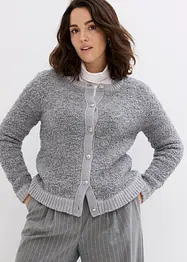 Kurze Bouclé-Strickjacke aus Wolle, bonprix