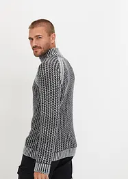 Pullover mit Stehkragen und grober Struktur, bonprix