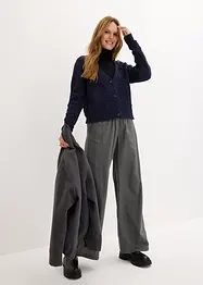 Flanell-Hose mit weitem Bein, bonprix