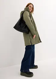 Wattierter Parka mit abnehmbarer Kapuze und Taillenregulierung, bonprix