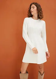 Ausgestelltes Strickkleid mit Zopfmuster, bonprix