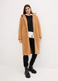 Manteau en sherpa avec capuche et poches, bonprix