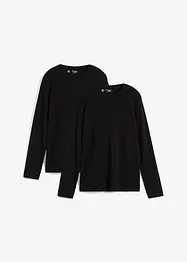 Lot de 2 T-shirts manches longues, bonprix