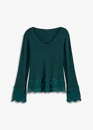 Pullover mit Spitze, bonprix