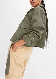 Weite Twill-Jacke mit aufgesetzten Taschen, bonprix