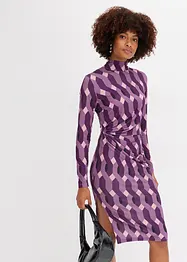 Robe en jersey à col montant et effet drapé à la taille, bonprix