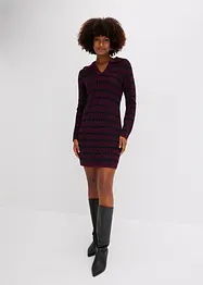 Robe en maille jacquard avec col, bonprix