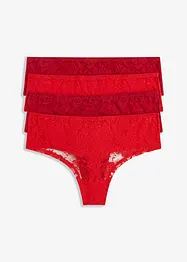 Shorty-string coton et dentelle recyclée (lot de 4), bonprix