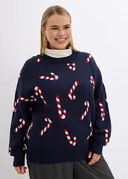 Weihnachtspullover mit Rundhals, oversized, bonprix