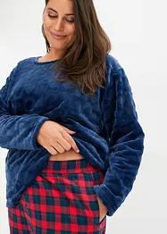 Pyjama en polaire avec pantalon en flanelle, bonprix