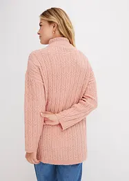 Langer Pullover mit Zopfmuster, bonprix