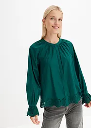 Blouse avec dentelle à la base et aux manches, bonprix