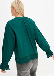 Blouse avec dentelle à la base et aux manches, bonprix