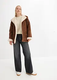 Veste en shearling à capuche, bonprix