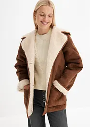 Veste en shearling à capuche, bonprix