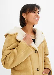 Veste en shearling à capuche, bonprix