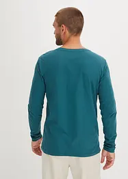 Langarm-Henleyshirt aus Bio Baumwolle, Slim Fit, bonprix