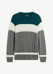 Pull coton en maille torsadée, bonprix