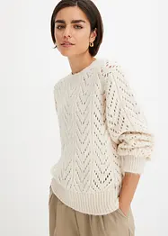 Flauschpullover mit Lochmuster, bonprix